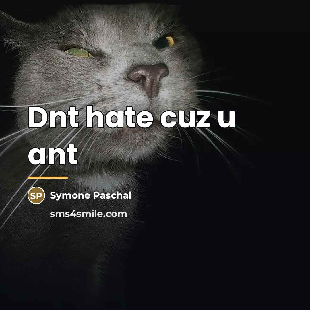 “Dnt hate cuz u ant…” quote by Symone Paschal