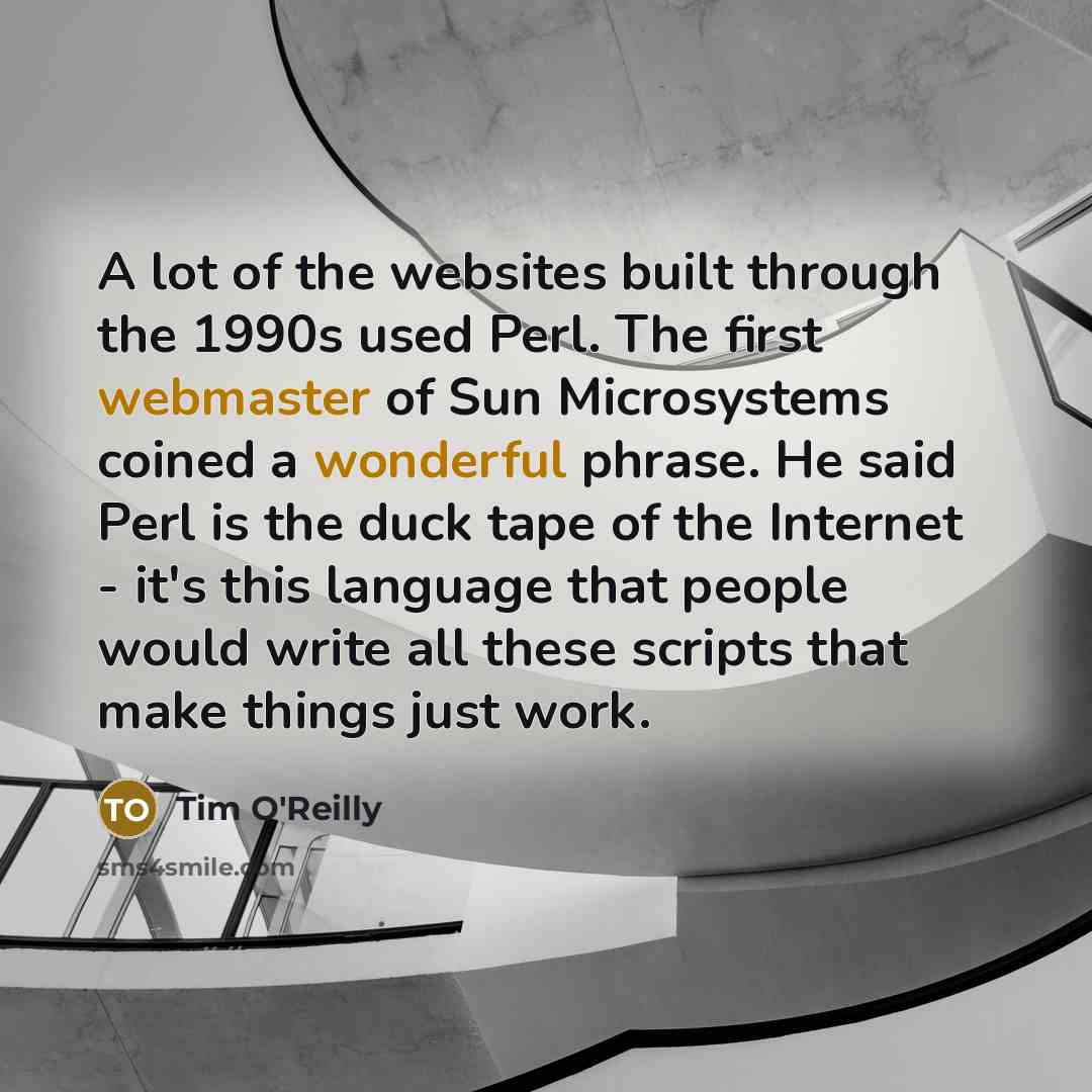 “A lot of the websites built through the 1990s used…” quote by Tim O'Reilly