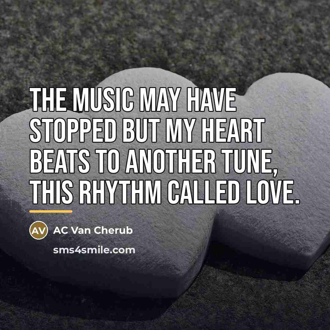 “The music may have stopped but my heart beats to…” quote by AC Van Cherub