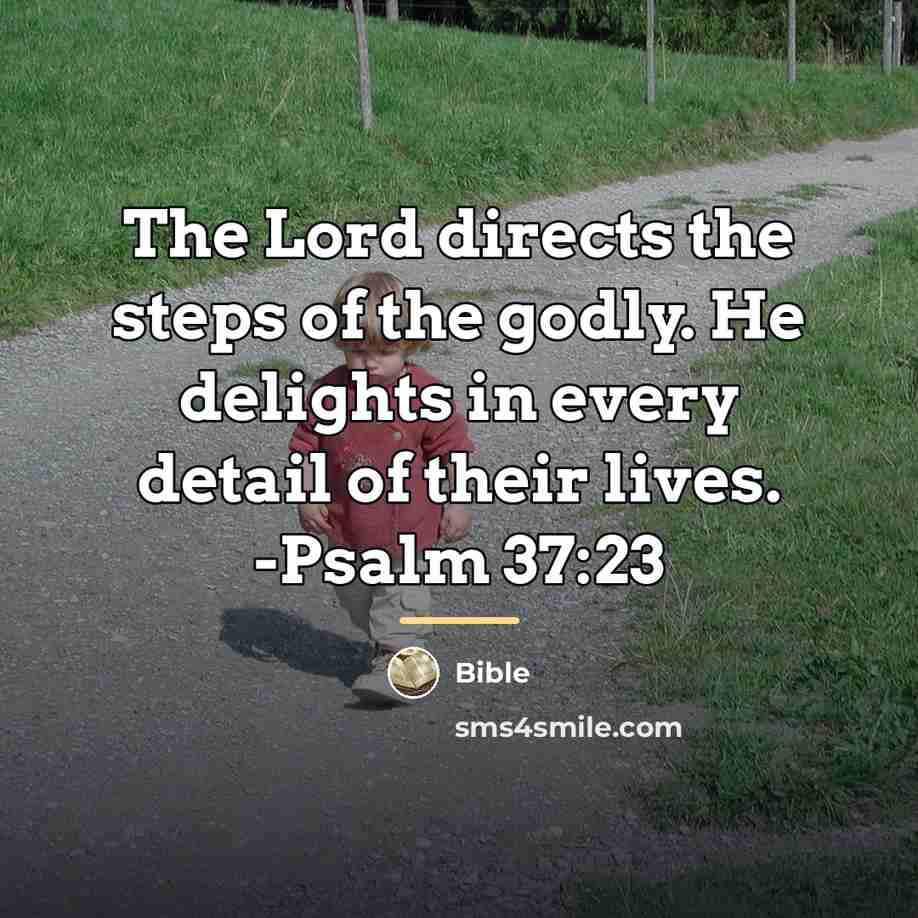 “The Lord directs the steps of the godly. He delights…” quote by Bible