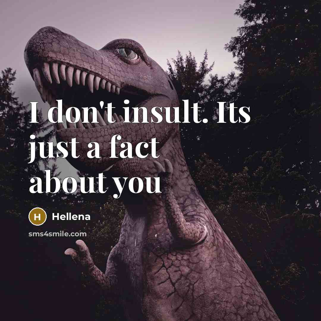 “I don't insult. Its just a fact about you” quote by Hellena