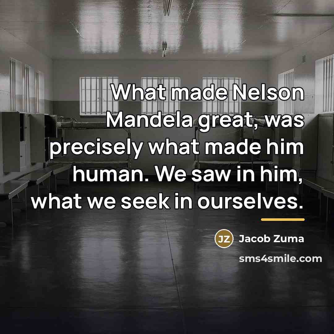“What made Nelson Mandela great, was precisely what made him…” quote by Jacob Zuma