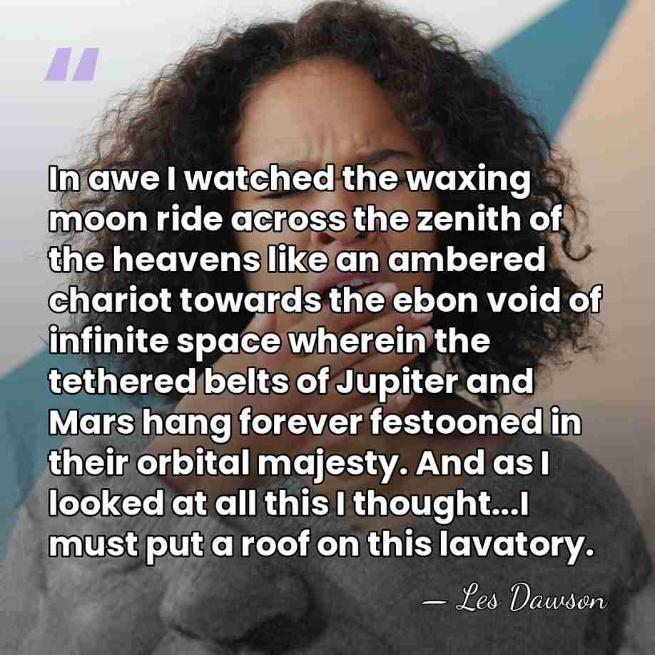 In awe I watched the waxing moon ride across the zenith of&hellip; - Les Dawson