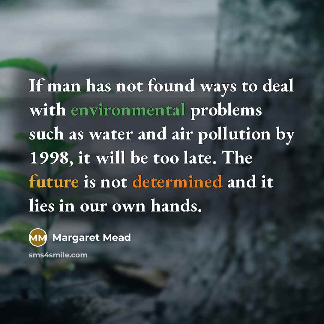 “If man has not found ways to deal with environmental…” quote by Margaret Mead