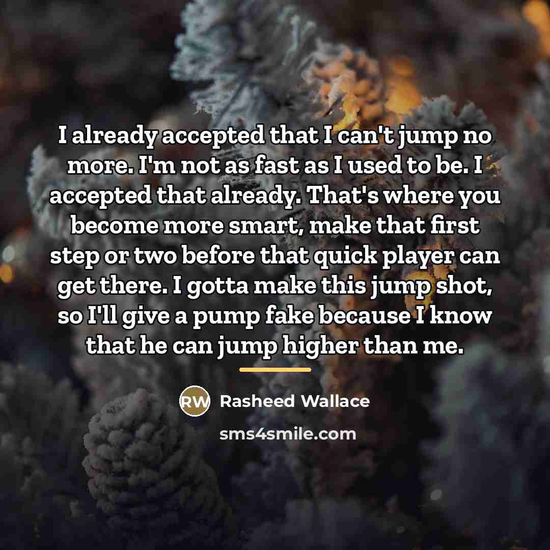 “I already accepted that I can't jump no more. I'm…” quote by Rasheed Wallace