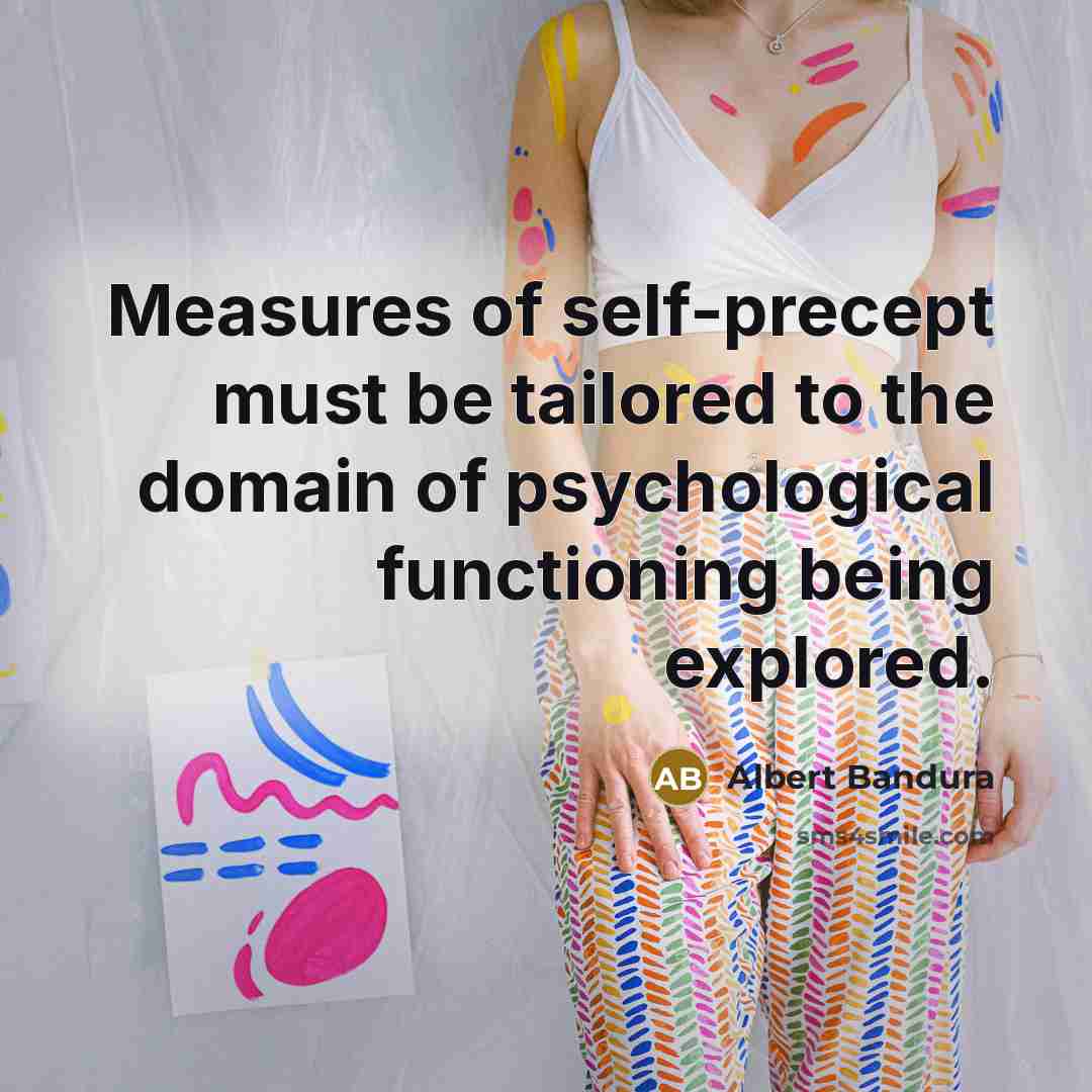 “Measures of self-precept must be tailored to the domain of…” quote by Albert Bandura