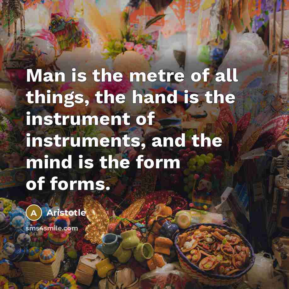 “Man is the metre of all things, the hand is…” quote by Aristotle
