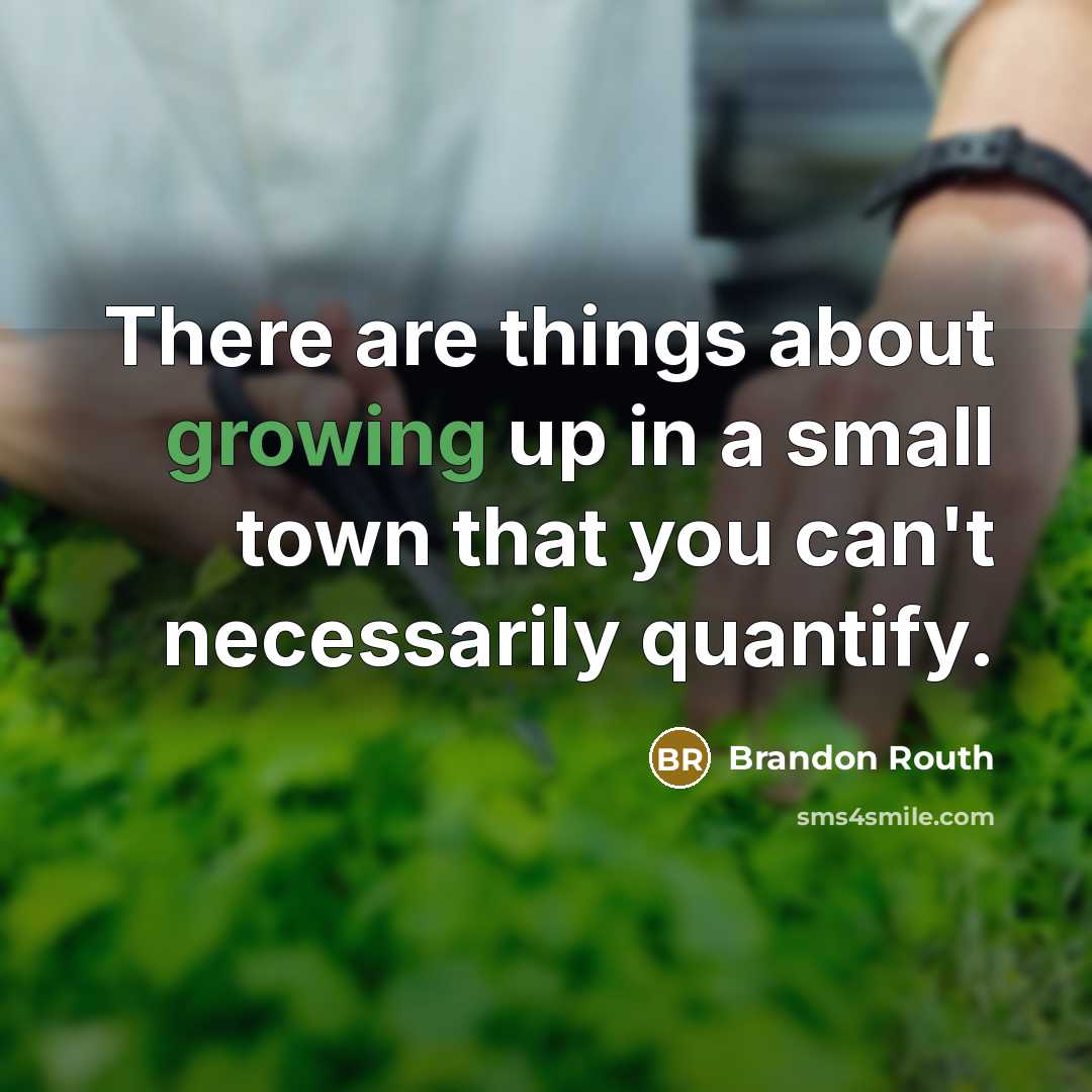 “There are things about growing up in a small town…” quote by Brandon Routh