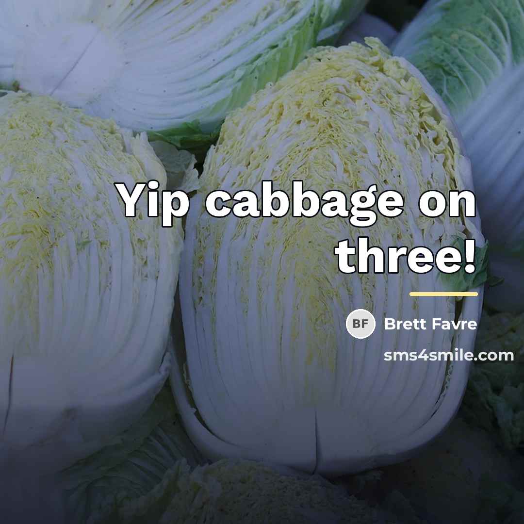 “Yip cabbage on three!…” quote by Brett Favre