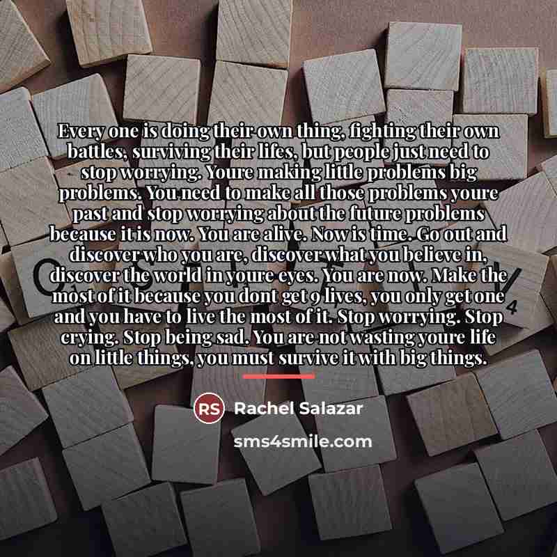“Every one is doing their own thing, fighting their own…” quote by Rachel Salazar