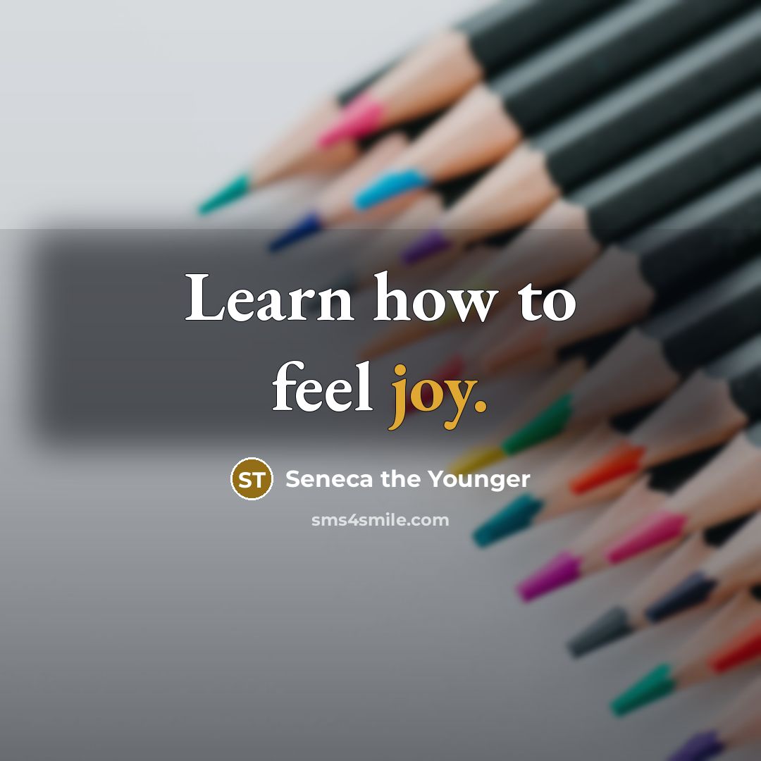 “Learn how to feel joy.…” quote by Seneca the Younger