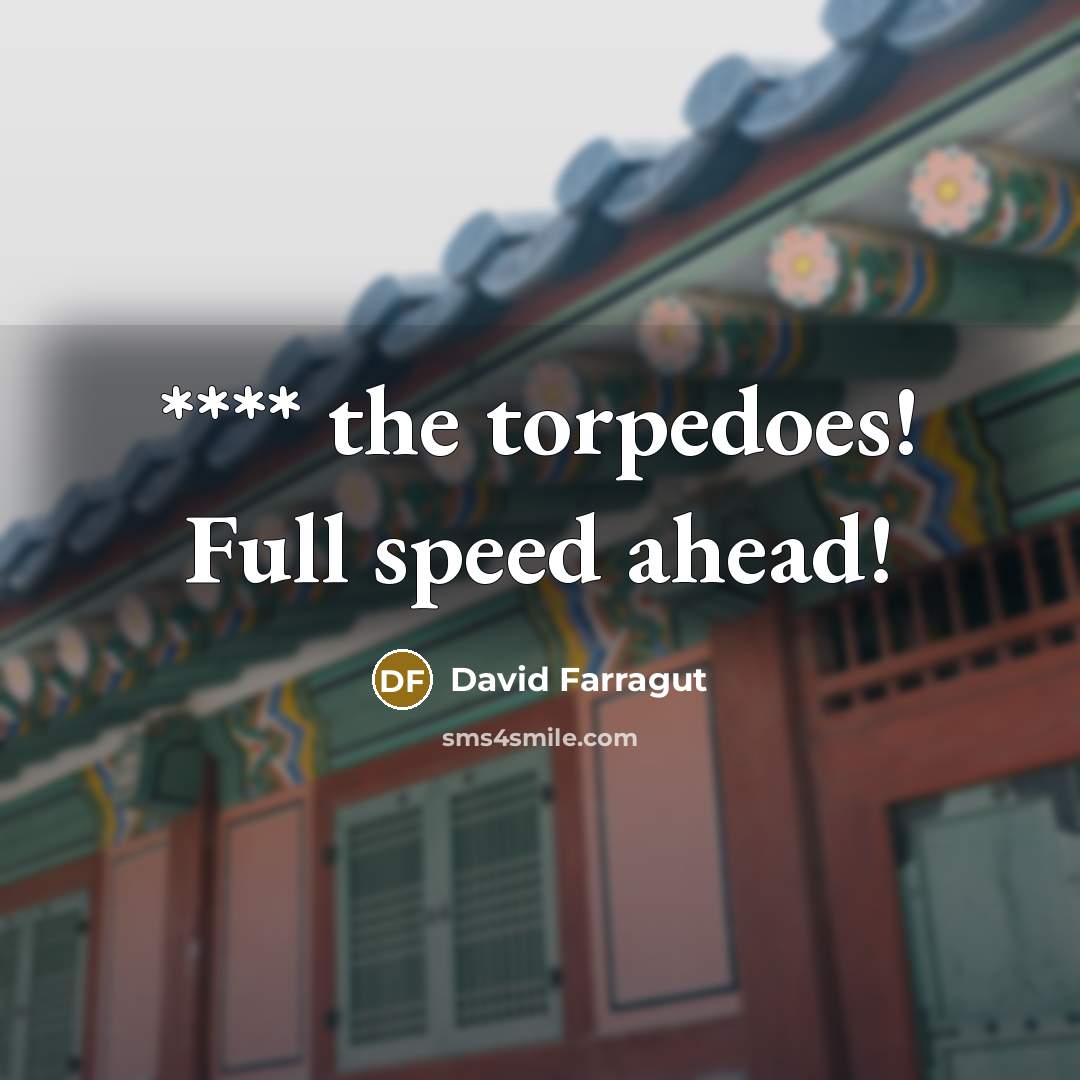 “**** the torpedoes! Full speed ahead!…” quote by David Farragut