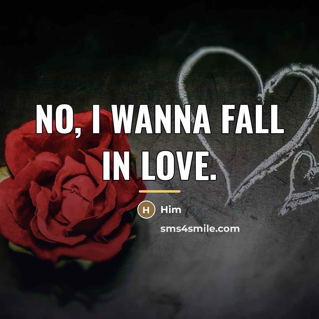 “No, I wanna fall in love.…” quote by Him