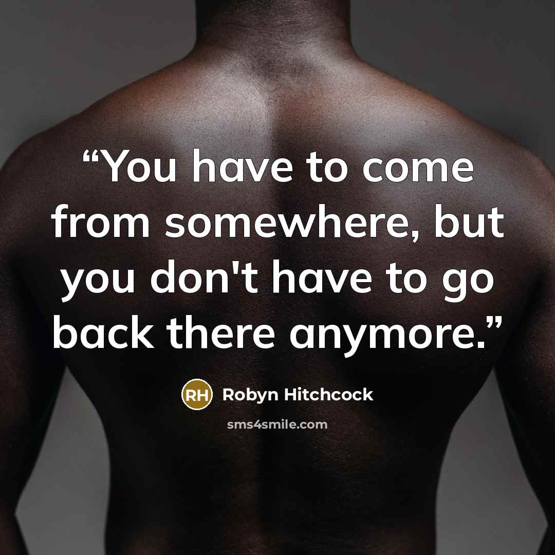 “You have to come from somewhere, but you don't have to go back there anymore.” quote by Robyn Hitchcock