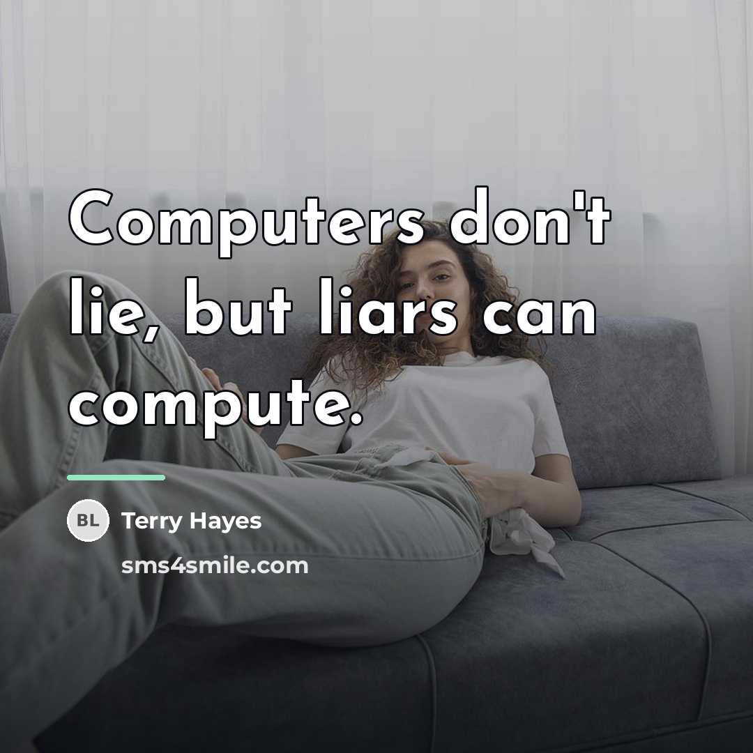 “Computers don't lie, but liars can compute.…” quote by Terry Hayes