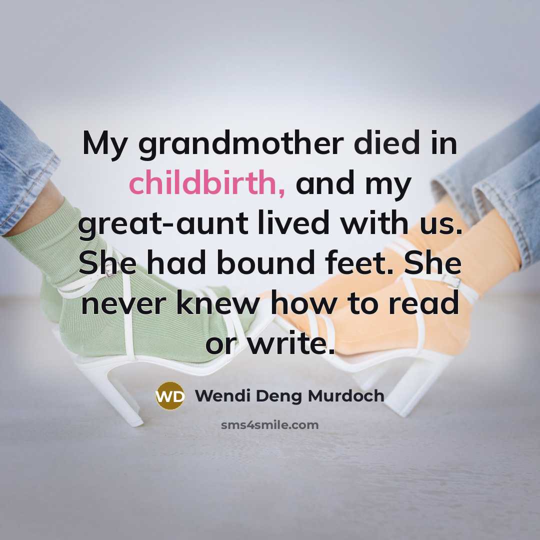 “My grandmother died in childbirth, and my great-aunt lived with…” quote by Wendi Deng Murdoch