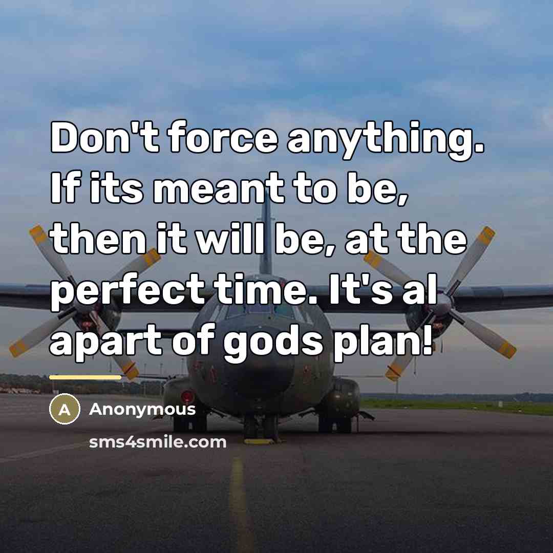 “Don't force anything. If its meant to be, then it…” quote by Anonymous