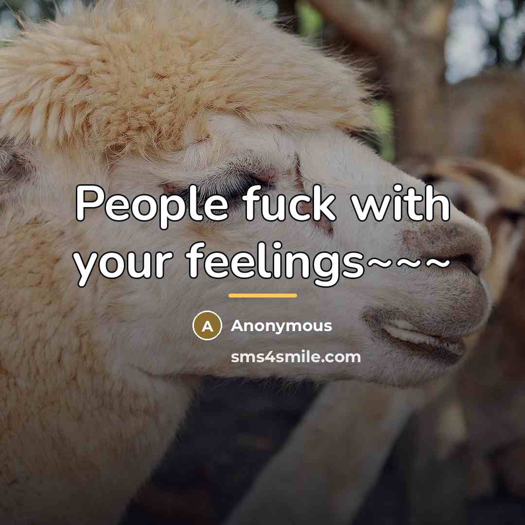 “People fuck with your feelings~~~…” quote by Anonymous