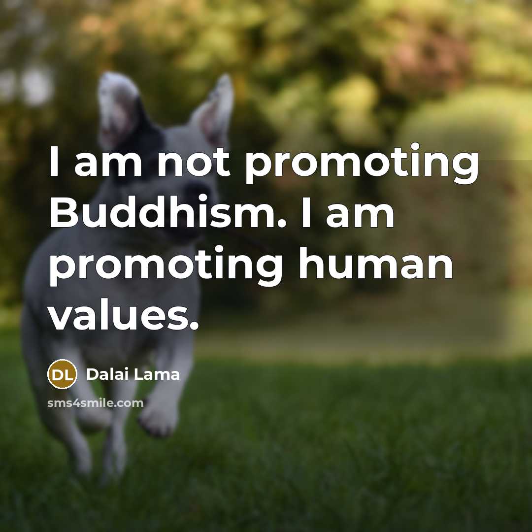 “I am not promoting Buddhism. I am promoting human values.…” quote by Dalai Lama