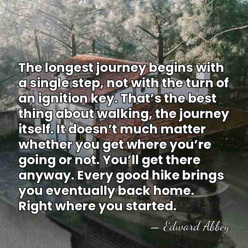 The longest journey begins with a single step, not with the turn&hellip; - Edward Abbey