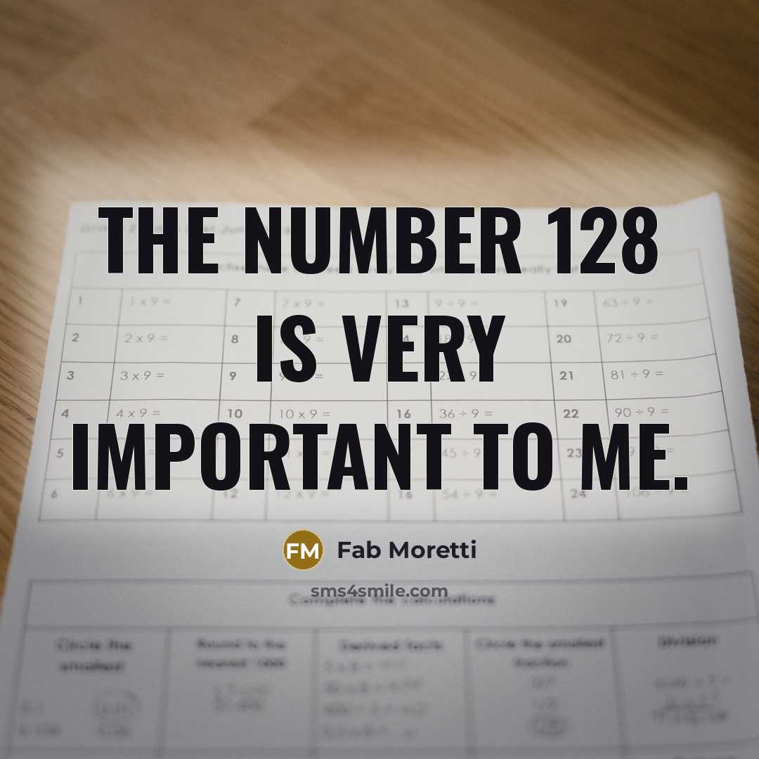 “The number 128 is very important to me.…” quote by Fab Moretti