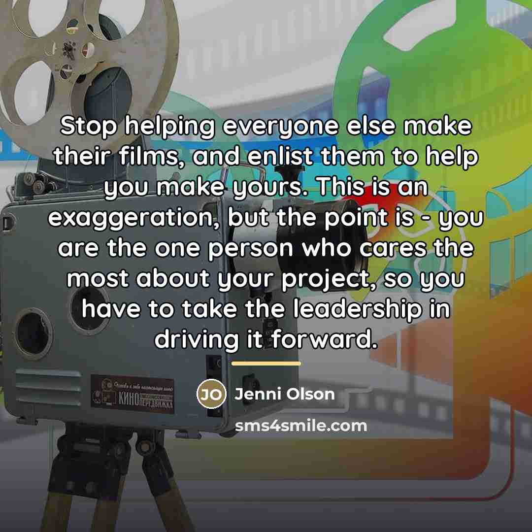 “Stop helping everyone else make their films, and enlist them…” quote by Jenni Olson