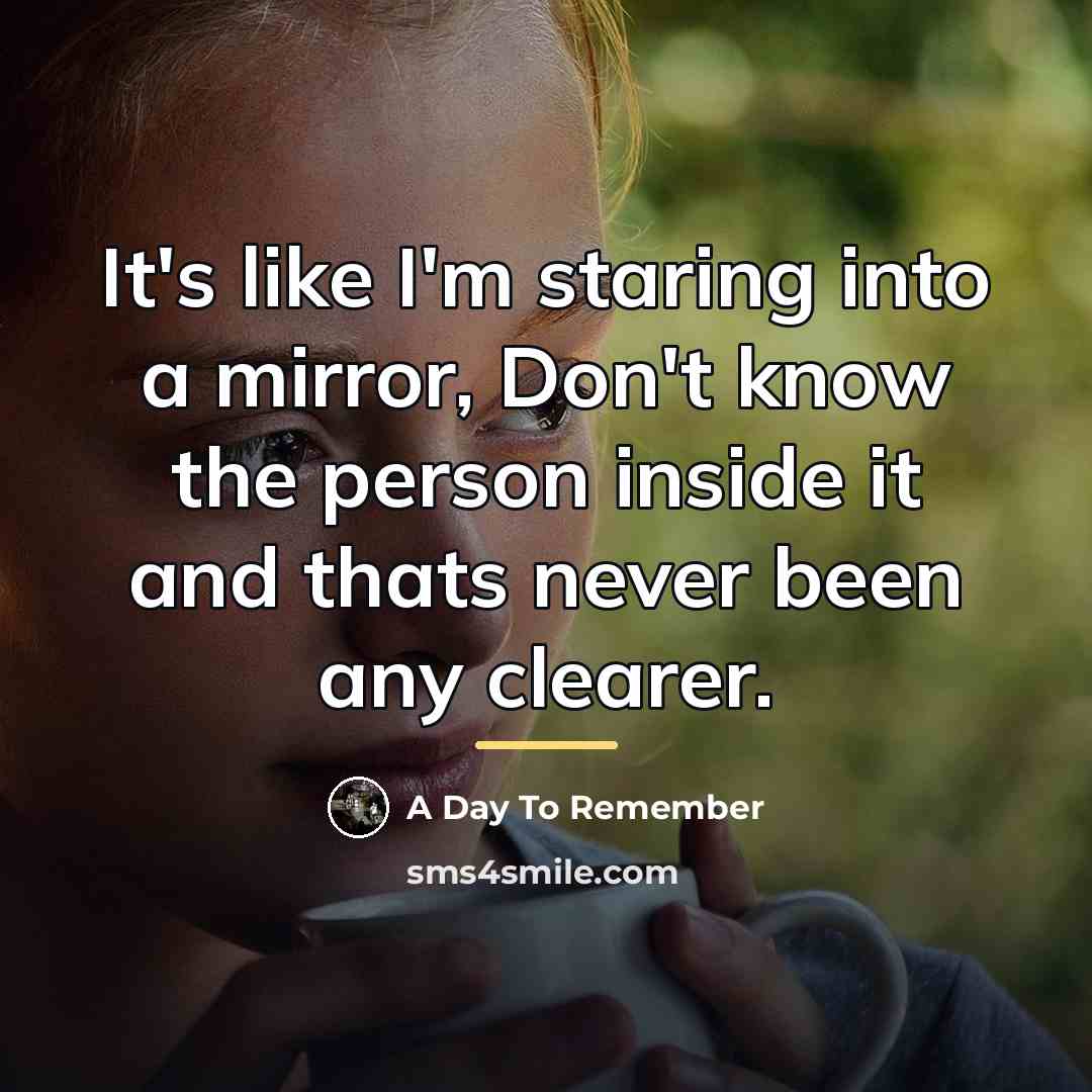 “It's like I'm staring into a mirror, Don't know the…” quote by A Day To Remember