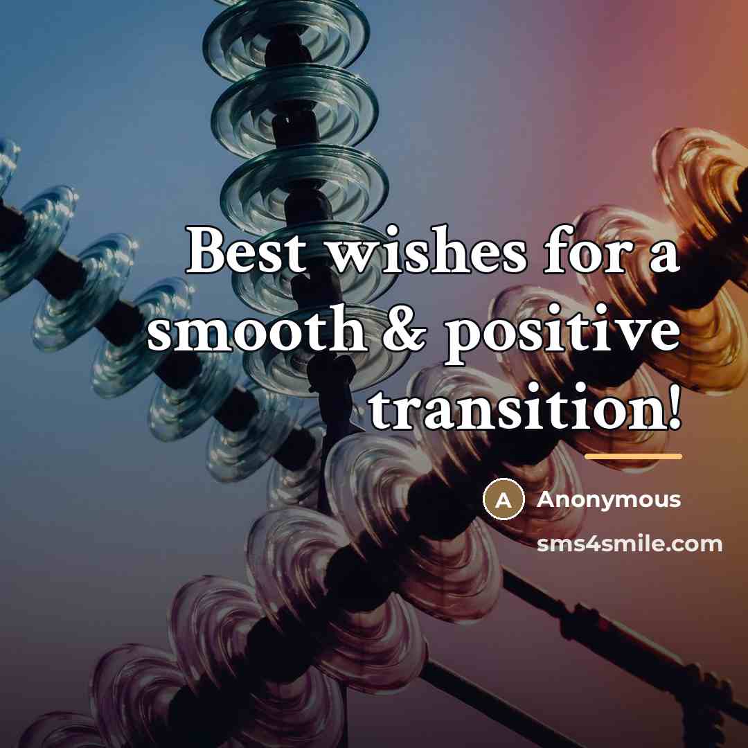 “Best wishes for a smooth & positive transition!…” quote by Anonymous