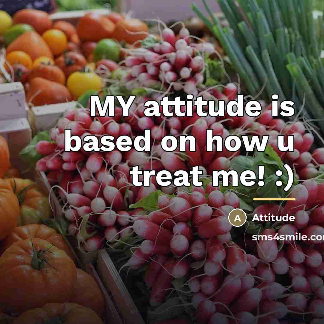 “MY attitude is based on how u treat me! :)…” quote by Attitude