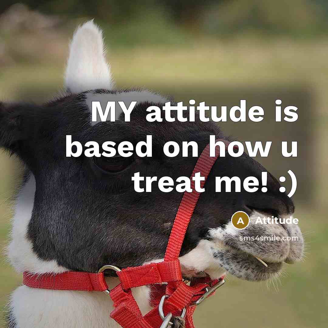 “MY attitude is based on how u treat me! :)” quote by Attitude