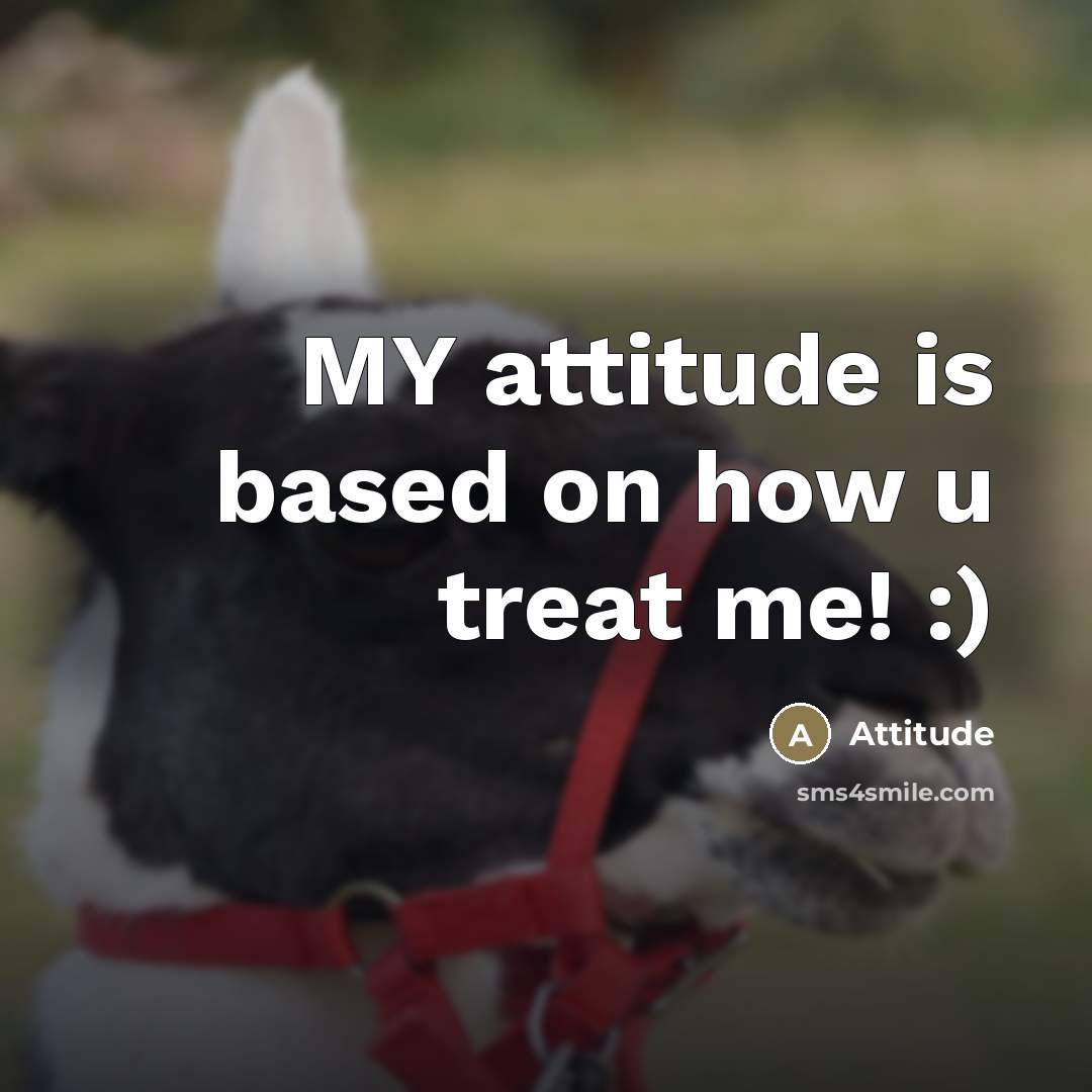 “MY attitude is based on how u treat me! :)” quote by Attitude