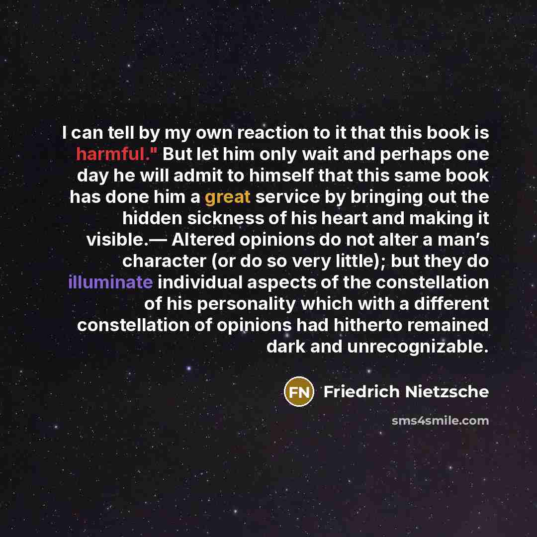 “I can tell by my own reaction to it that…” quote by Friedrich Nietzsche