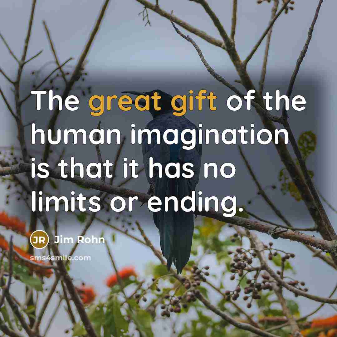 “The great gift of the human imagination is that it has no limits or ending.” quote by Jim Rohn