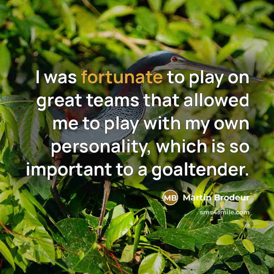 “I was fortunate to play on great teams that allowed…” quote by Martin Brodeur