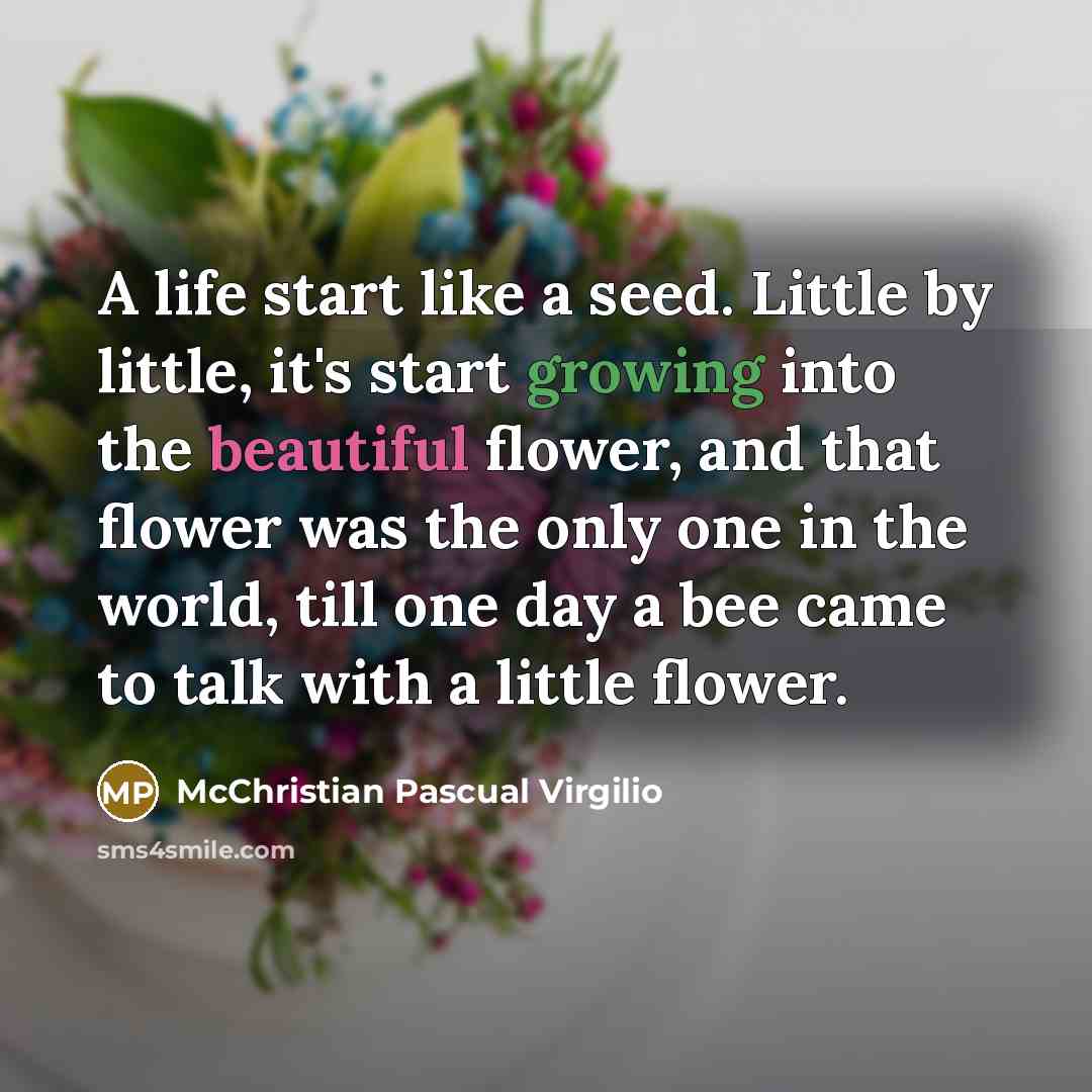 “A life start like a seed. Little by little, it's…” quote by McChristian Pascual Virgilio
