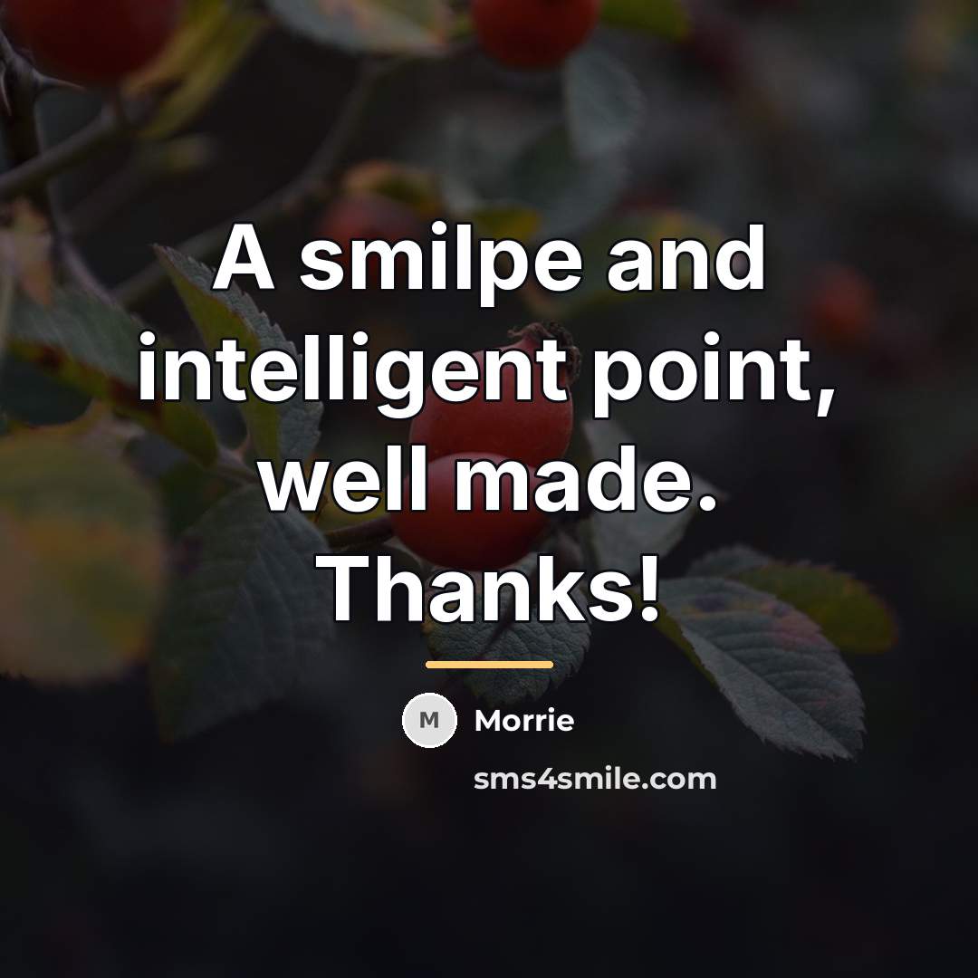 “A smilpe and intelligent point, well made. Thanks!…” quote by Morrie