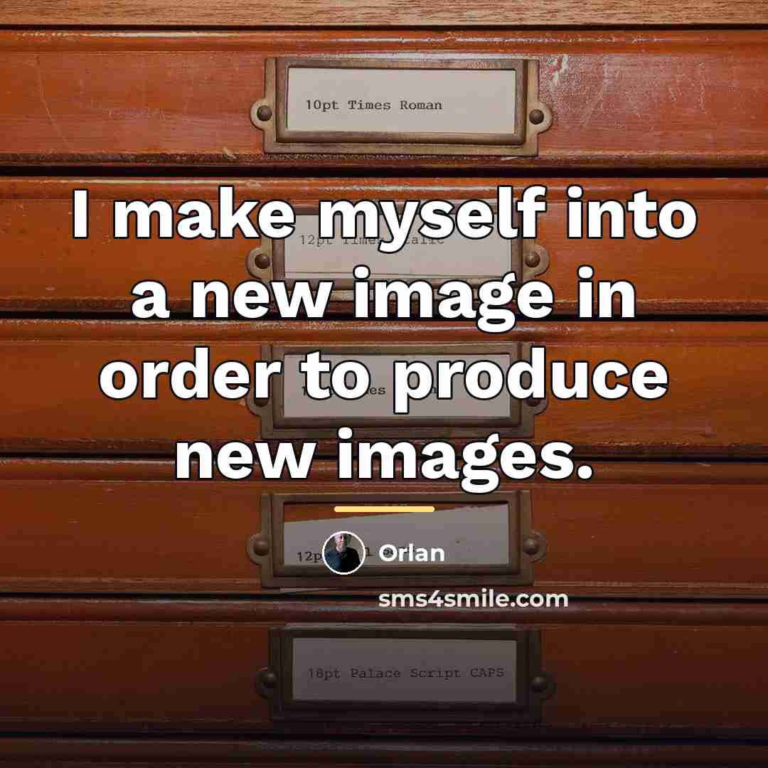 “I make myself into a new image in order to…” quote by Orlan