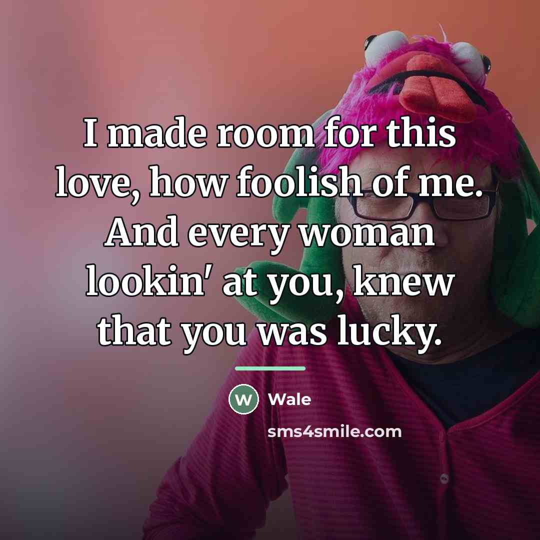 “I made room for this love, how foolish of me.…” quote by Wale