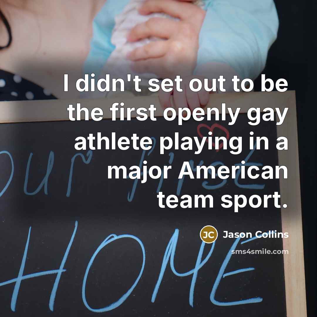 “I didn't set out to be the first openly gay…” quote by Jason Collins