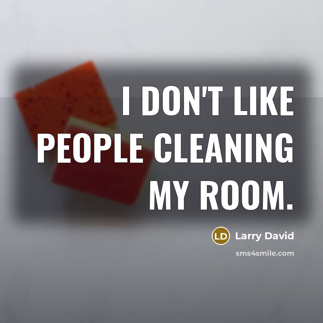 “I don't like people cleaning my room.…” quote by Larry David