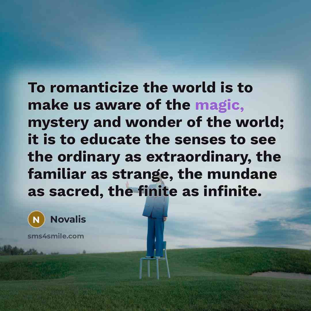 “To romanticize the world is to make us aware of…” quote by Novalis