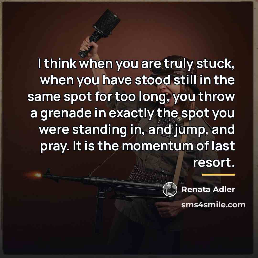 “I think when you are truly stuck, when you have…” quote by Renata Adler