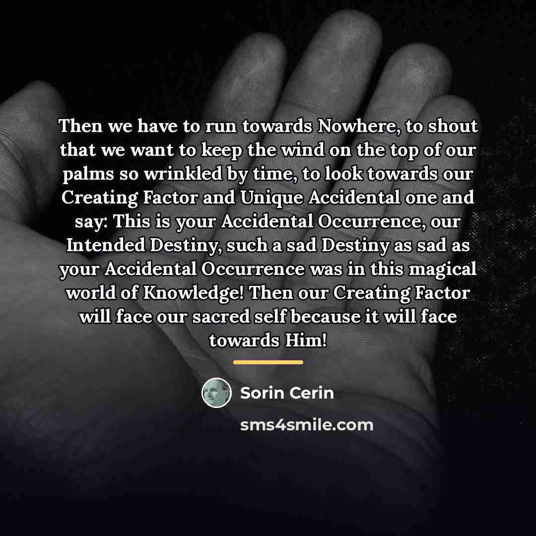 “Then we have to run towards Nowhere, to shout that…” quote by Sorin Cerin