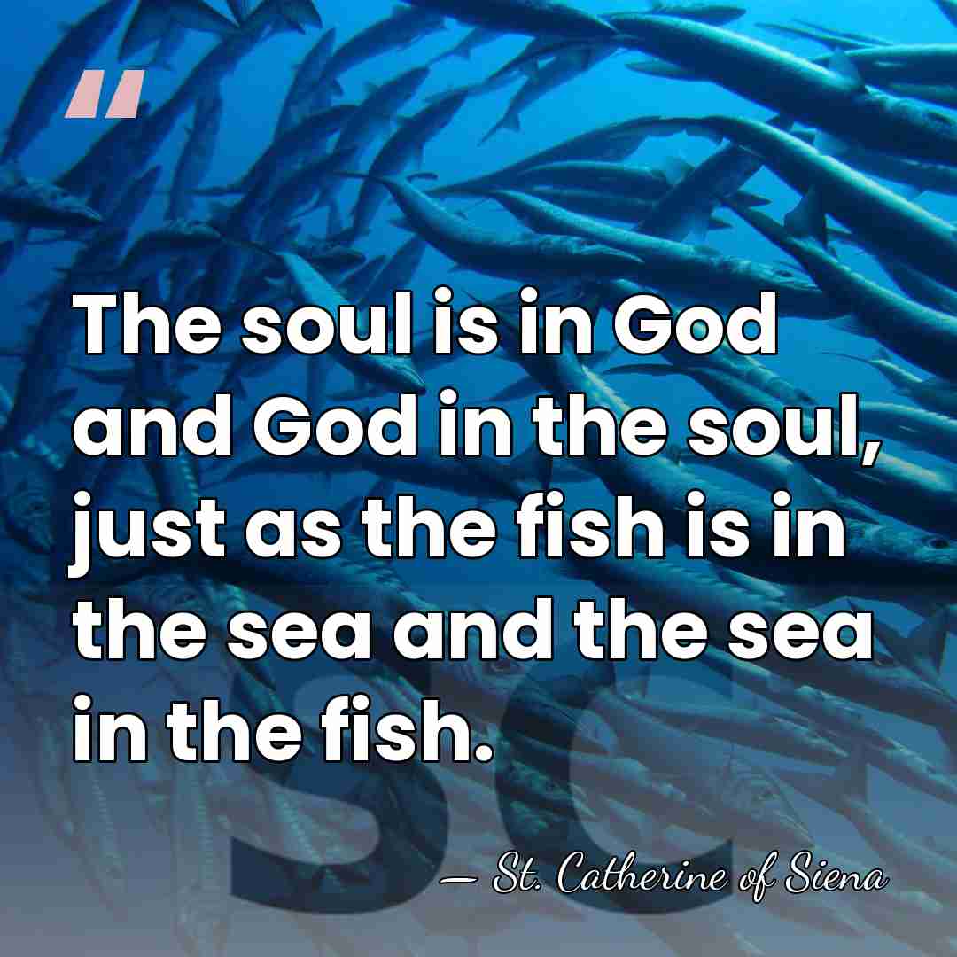 The soul is in God and God in the soul, just as&hellip; - St. Catherine of Siena