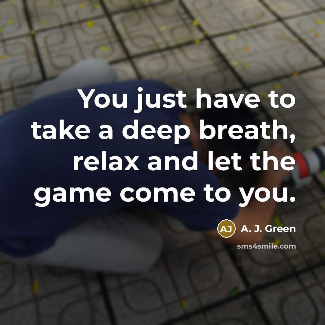 “You just have to take a deep breath, relax and…” quote by A. J. Green