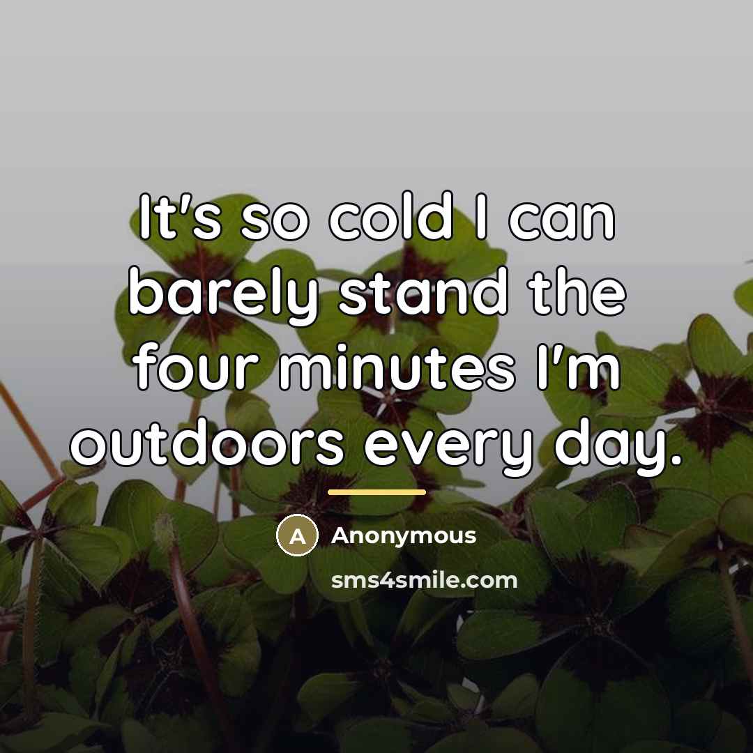 “It's so cold I can barely stand the four minutes…” quote by Anonymous