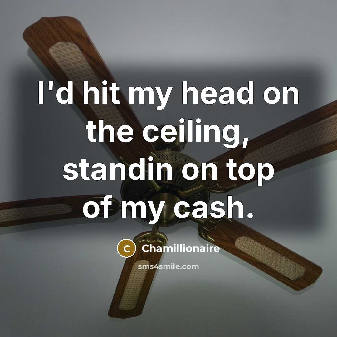“I'd hit my head on the ceiling, standin on top of my cash.” quote by Chamillionaire