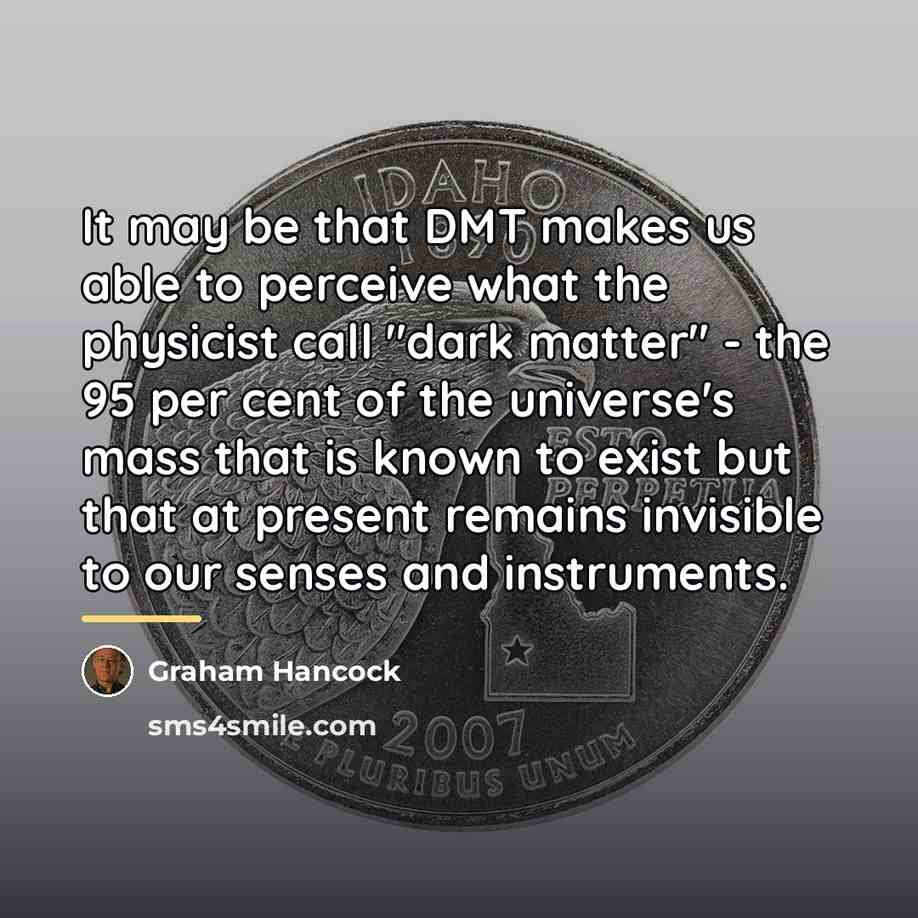 “It may be that DMT makes us able to perceive…” quote by Graham Hancock