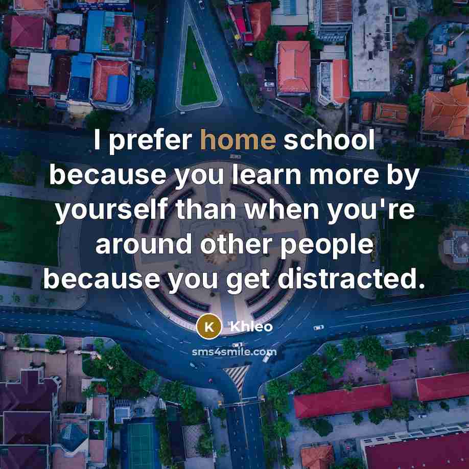 “I prefer home school because you learn more by yourself…” quote by Khleo