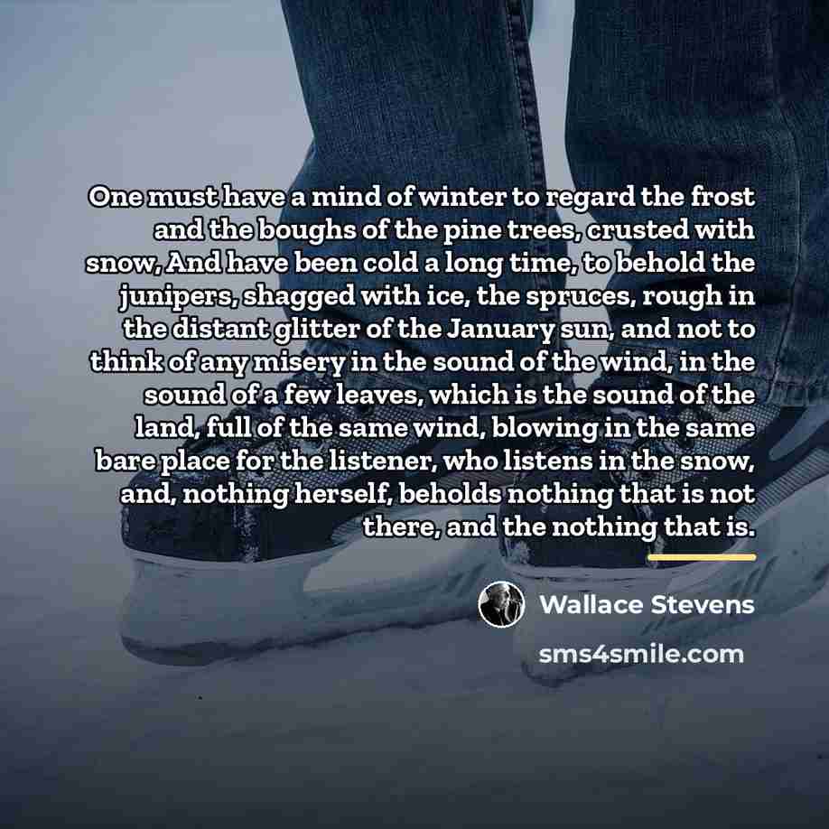 “One must have a mind of winter to regard the…” quote by Wallace Stevens